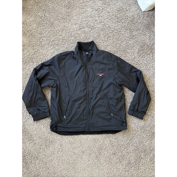 Vtg Polo Sport Ralph Lauren Black Reversible Fleece Windbreaker Jacket Men Med